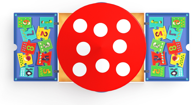 Песочница с крышкой средняя и навесом Грибок (Арифметика) - ИО 5.01.10-07