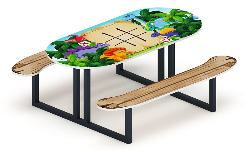 Столик детский овальный Крестики-нолики - МФ 31.01.09-03