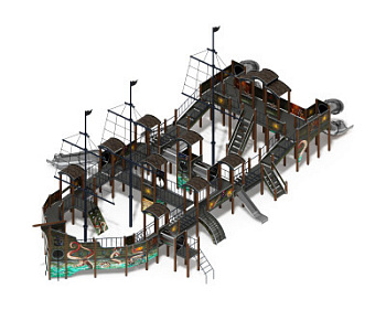 Баркентина (Летучий Голландец) - ДИК 2.03.3.06-21 - Игровой комплекс (нержавейка скат) H=1200, Н=1500, Н=2000