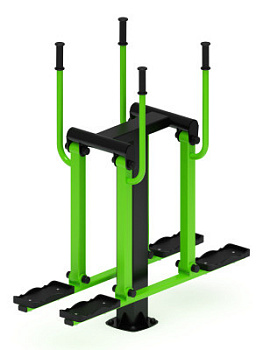 Двойные лыжи (зеленый) - Уличный тренажер - СТ 009-12.И1