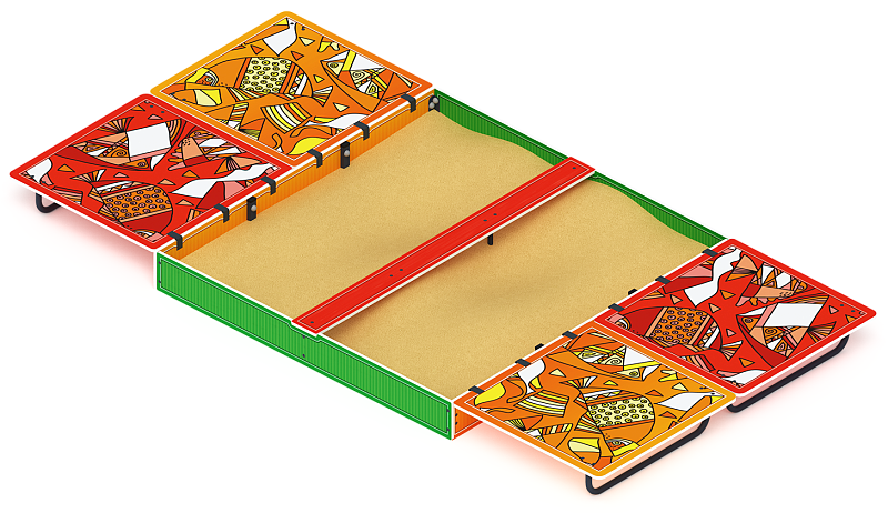 Песочница с крышкой большая (Рыбы) - ИО 5.01.14-01