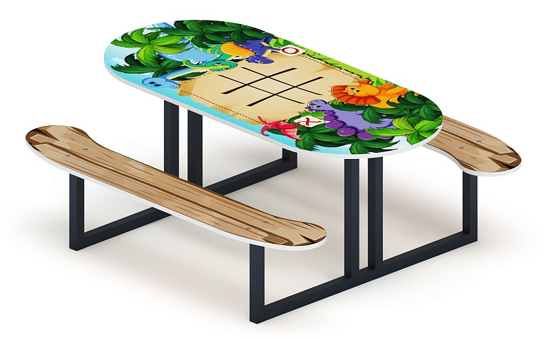 Столик детский овальный Крестики-нолики - МФ 31.01.09-03