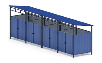 Навес контейнерной площадки для мусора (4 секции) МФ 55.02.02.4-03