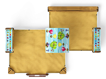 Песочный дворик двойной большой с навесом Домик (Коты) - ИО 6.01.03-03