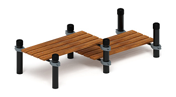 Гимнастическая скамья двойная разноуровневая