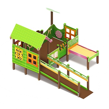 Манеж с навесом Домик - ДОВ 30.25.01 - Забота (Лукоморье)