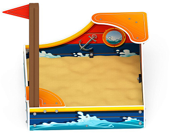Песочница средняя Кораблик (Морской стиль) - ИО 5.03.01-01