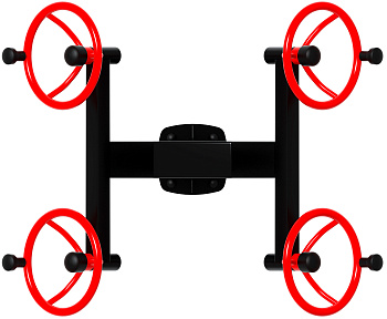 Рули (положение стоя) красный - Уличный тренажер - СТ 101-11