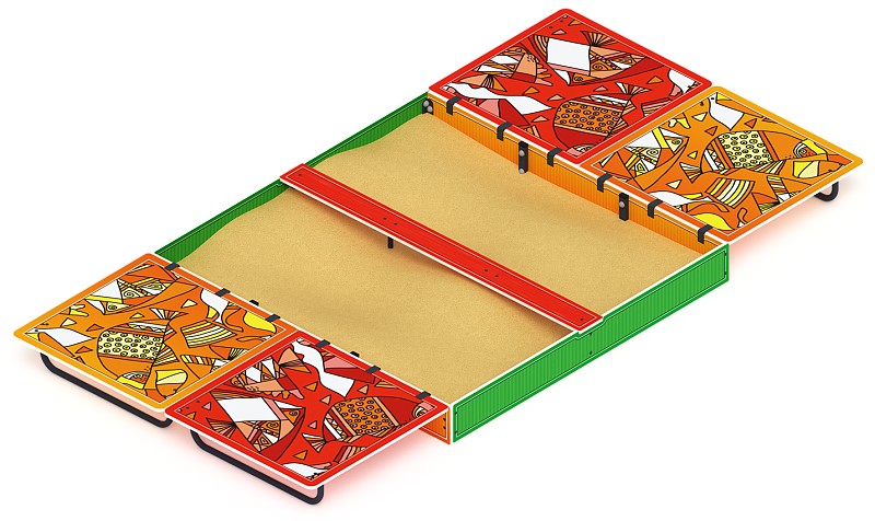 Песочница с крышкой большая (Рыбы) - ИО 5.01.14-01