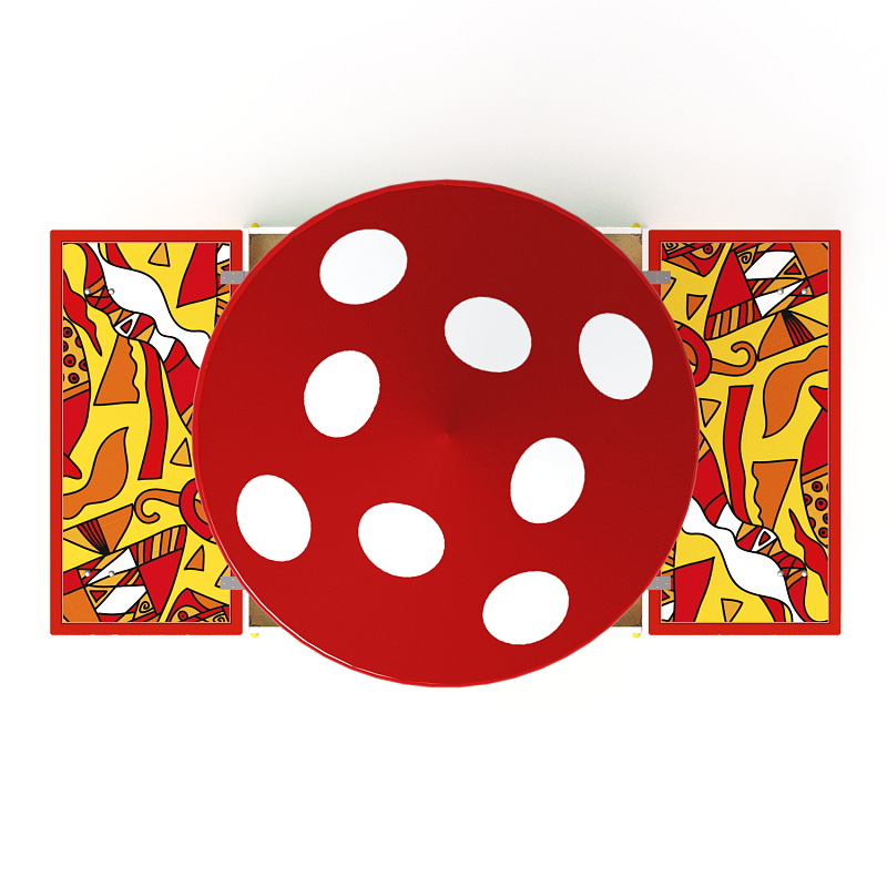 Песочница с крышкой средняя и навесом Грибок (Рыбы) - ИО 5.01.10-04