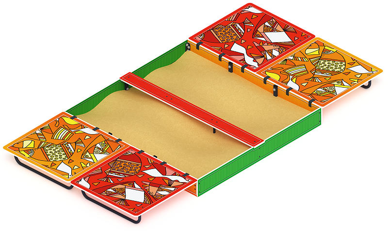 Песочница с крышкой большая (Рыбы) - ИО 5.01.14-01