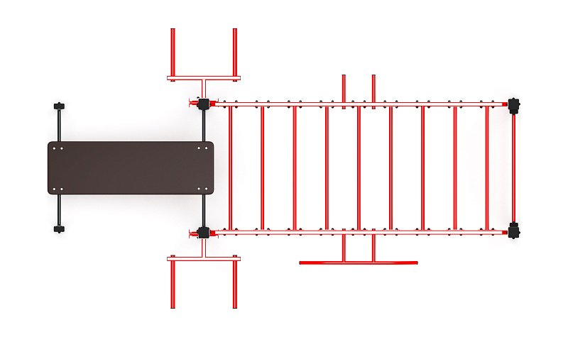 Многофункциональный спортивный комплекс (красный) МК 100.03-01