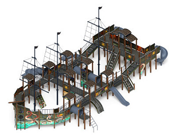 Баркентина (Летучий Голландец)  - ДИК 2.03.3.06-11.И1 - Игровой комплекс (Винтовой скат) H=1200, Н=1500, Н=2000