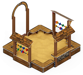 Песочный дворик Теремок (Коричневый) - ИО 6.01.04-02