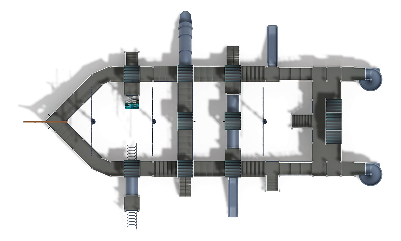 Баркентина (Лагуна) - ДИК 2.03.3.06-12.И1 - Игровой комплекс (Винтовой скат) H=1200, Н=1500, Н=2000
