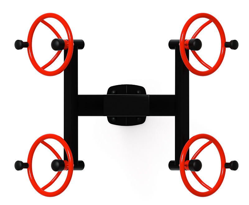 Рули (положение сидя) красный - Уличный тренажер - СТ 102-11