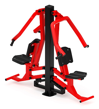 Жим от груди двойной (красный) - Уличный тренажер двойной - СТ 030-11.И1