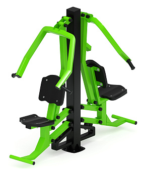 Жим от груди двойной (зеленый) - Уличный тренажер двойной - СТ 030-12.И1
