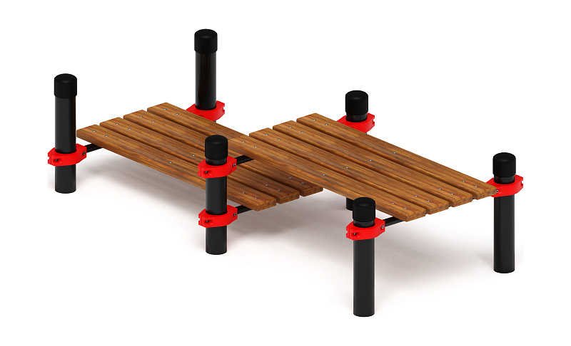 Гимнастическая скамья двойная разноуровневая