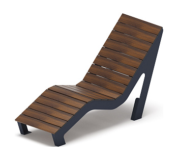 Шезлонг парковый - МФ 42.03.01 (Темный дуб) Д:580  (под анкера) (под анкера)