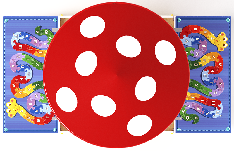 Песочница с крышкой средняя и навесом Грибок (Азбука) - ИО 5.01.10-01