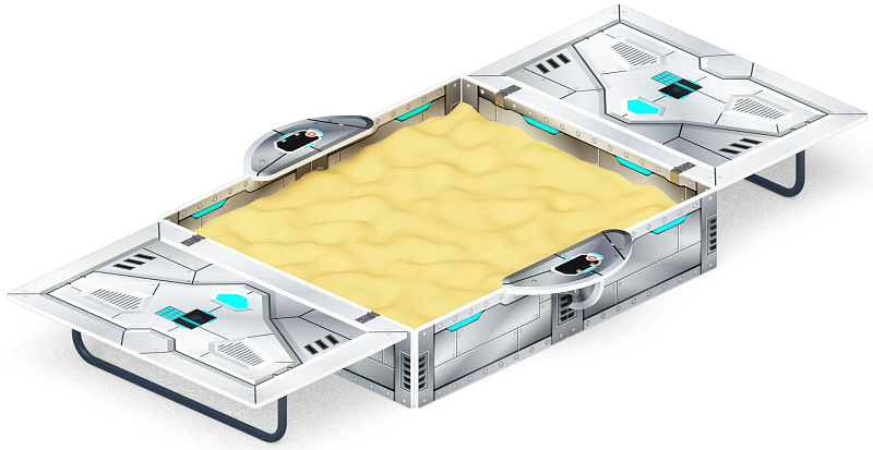 Песочница с крышкой средняя (Техно) - ИО 5.01.11-09