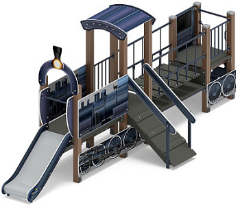 Паровозик (серо-синий) мини - ДИК 1.03.5.01-15 - Игровой комплекс H=750