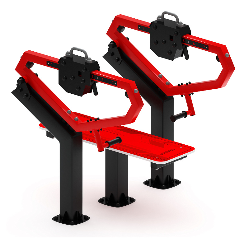 Жим лежа (красный) - Уличный тренажер - СТ 026-11.П