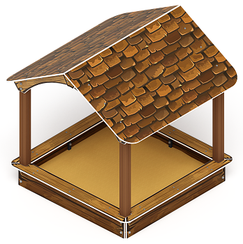 Песочный дворик с навесом Домик (Коричневый) - ИО 6.01.02-01